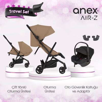 Anex® - Anex Air-z Kabin Boy Travel Sistem Bebek Arabası Seti - Toasted