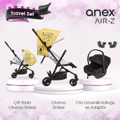 Anex® - Anex Air-z Özel Seri Kabin Boy Travel Set - Doodle