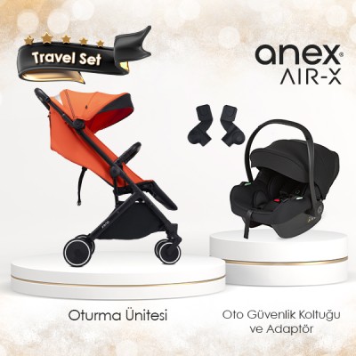 Anex® - Anex Air-X Kabin Boy Travel Sistem Bebek Arabası Seti - Turuncu