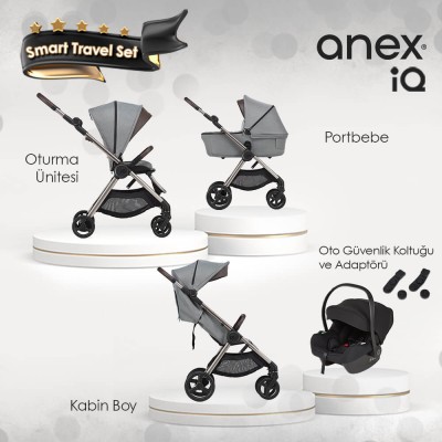 Anex® - Anex IQ Premium Smart Travel Sistem Bebek Arabası Seti - Pure