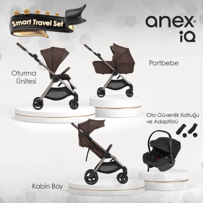 Anex® - Anex IQ Premium Smart Travel Sistem Bebek Arabası Seti - Teddy