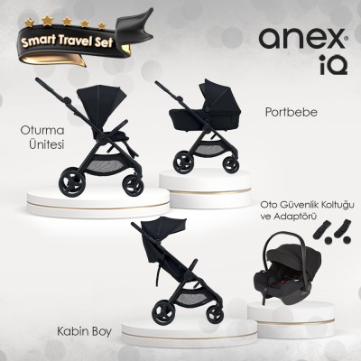 Anex® - Anex IQ Smart Travel Sistem Bebek Arabası Seti - Nyx