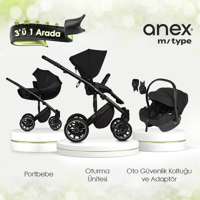 Anex® - Anex m/type - 3'ü 1 arada set - Siyah