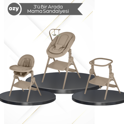Anex® - Anex Ozy 3'ü 1 Arada Mama Sandalyesi - Fluff - ÖN SİPARİŞ